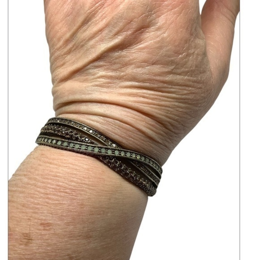 Heidi Daus Swarovski crystal crossover bracelet